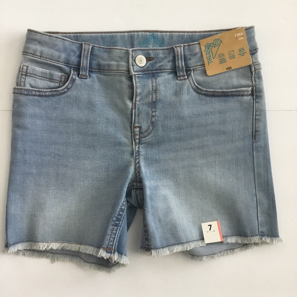 Thereabouts Girls Denim Shorts Light Wash Size 7